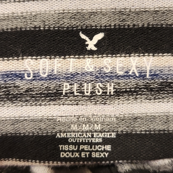 AEO Soft & Sexy Plush Cold Shoulder Striped Dress Size Medium - Picture 3 of 9